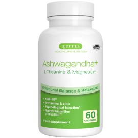 iGennus Ashwagandha L-Theanine & Magnesium Adaptogen Complex για το Νευρικό Σύστημα 60 Κάψουλες