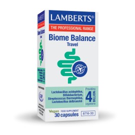 Lamberts Biome Balance Travel Συμπλήρωμα Διατροφής με Προβιοτικά 30 Κάψουλες [8716-30]