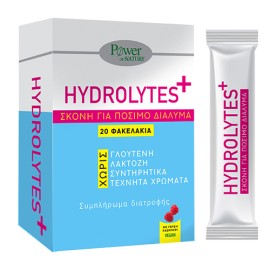 Power Health Hydrolytes+ Ηλεκτρολύτες σε Σκόνη για Πόσιμο Διάλυμα με Γεύση Rasberry 20 Sticks