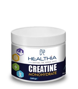 Healthia Creatine Monohydrate Συμπλήρωμα Διατροφής 100% Καθαρή Μονοϋδρική Κρεατίνη 180gr