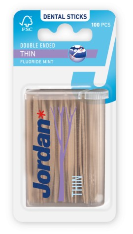 Jordan Dental Sticks Thin Οδοντογλυφίδες Λεπτές 100 Τεμάχια