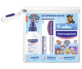 Hansaplast PROMO Kit Περιποίησης Πληγών Spray για Πληγές 100ml & Κρέμα Επούλωσης 50gr & Paw Patrol Αυτοκόλλητα Επιθέματα 20 Τεμάχια & Νεσεσέρ Διάφανο