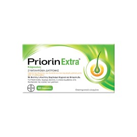 Priorin Extra Συμπλήρωμα Διατροφής για την Υγεία των Μαλλιών, Ορατά πιο Πλούσια Δυνατά & Λαμπερά Μαλλιά σε 12 Εβδομάδες 60 Κάψουλες