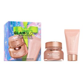 GlamGlow PROMO Gold Diggers BrightEyes Illuminating Anti Fatigue Eye Cream 15gr - BrightMud Dual Action Exfoliating Treatment Mask 15ml