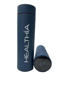 Healthia Ανοξείδωτο Μπουκάλι Θερμός με Θερμόμετρο 500ml
