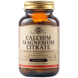 Solgar Calcium Magnesium Citrate Συμπλήρωμα Διατροφής Ασβεστίου - Μαγνησίου 50 Ταμπλέτες