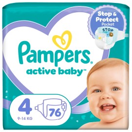 Pampers Active Baby Μέγεθος 4 [9-14kg] 76 Πάνες