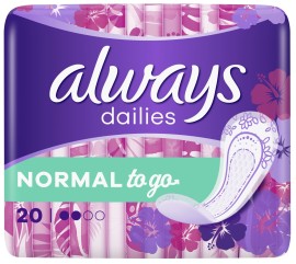 Always Dailies Normal to Go Σερβιετάκια για Καθημερινή Χρήση 20 Τεμάχια