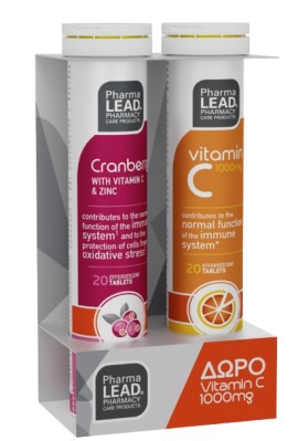 PharmaLead PROMO Cranberry για την Ενίσχυση του Ανοσοποιητικού 20 Αναβράζοντα Δισκία - Vitamin C 1000mg 20 Αναβράζοντα Δισκία