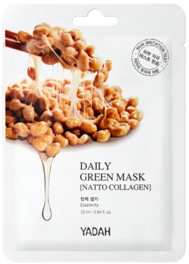 Yadah Natto Collagen Green Face Mask Μάσκα Προσώπου για Λάμψη της Επιδερμίδας 25ml