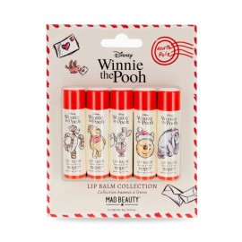 Mad Beauty PROMO Xmas Winnie The Pooh Festive Lip Balm Collection Ενυδάτωση Χειλιών σε 5 Διαφορετικές Γεύσεις 5 x 4gr