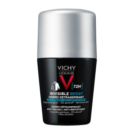 Vichy Homme Ανδρικό Αποσμητικό Roll on 72 Ώρες Προστασίας Invisible Anti-Stain Anti Irritation Κατά των Σημαδιών & της Έντονης Εφίδρωσης 50ml