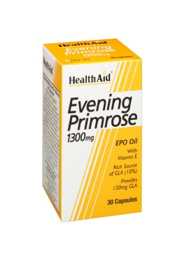 Health Aid Evening Primrose Oil 1300mg Συμπλήρωμα Διατροφής με Έλαιο Νυχτολούλουδου & Βιταμίνη Ε για Ρύθμιση των Ορμονών 30 Κάψουλες