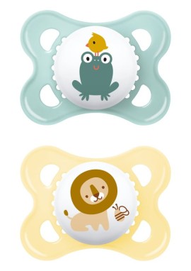 Mam Original Ορθοδοντική Πιπίλα Σιλικόνης για 2-6m & Θήκη Τιρκουάζ - Κίτρινο 2 Τεμάχια [100SU]