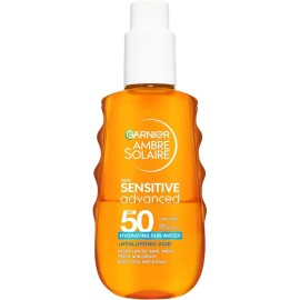 Garnier Ambre Solaire SPF50 Sensitive Advanced Hydrating Sun Water Αντηλιακό Νερό για Πρόσωπο, Σώμα & Μαλλιά 150ml