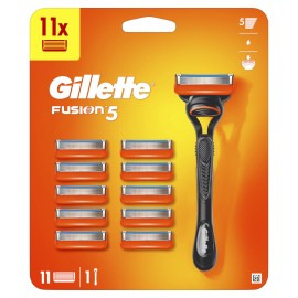 Gillette Fusion 5 Ξυριστική Μηχανή Σχεδιασμένη με 5 Λεπίδες 1 Τεμάχιο + Ανταλλακτικές Κεφαλές 11 Τεμάχια