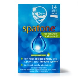 Spatone Iron Rich Water Apple & Vitamin C Φυσικό Νερό Πλούσιο σε Σίδηρο με Γεύση Μήλο 14 Shots x 25ml