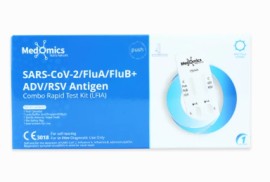 Medomics SARS-CoV-2, Flu A+B, RSV & ADV Antigen Rapid Test Covid-19, Γρίπης Α&Β, Αναπνευστικού Σιγκυτιακού Ιού & Αδενοϊού με Ρινοφαρυγγικό Δείγμα 1 Τεμάχιο