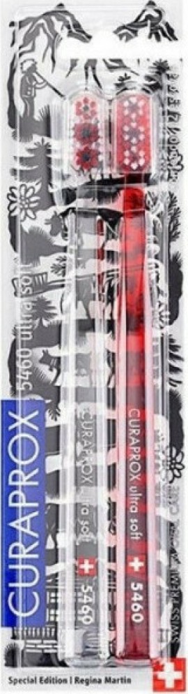 Curaprox CS 5460 Duo Ultra Soft Swiss Special Edition Οδοντόβουρτσες Διάφανο - Κόκκινο 2 Τεμάχια