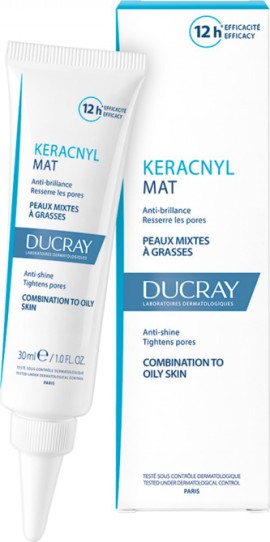 Ducray Keracnyl Mat Anti Shine Ενυδατική Κρέμα Προσώπου με Ματ Αποτέλεσμα Για την Ακνεϊκή Επιδερμίδα 30ml
