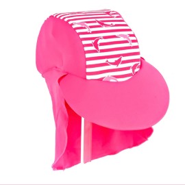 Jakabel  Girls Surfit Motif Dolphins Rose/Blanc Καπέλο UV50+ 0-18 Μηνών