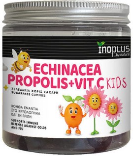 Inoplus Echinacea Propolis + Vitamin C For Kids Ενάντια στο Κρυολόγημα & την Γρίπη Φράουλα 60 Ζελεδάκια