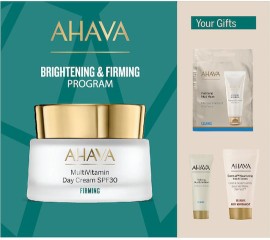 Ahava PROMO MultiVitamin Day Cream SPF30 Συσφικτική & Ενυδατική Κρέμα Προσώπου 50ml & Purifying Mud Mask 8ml & Refining Mud Exfoliator 15ml & Dermud Hand Cream 40ml