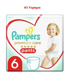 Pampers Premium Care Pants Μέγεθος 6 [15+ kg] 93 Πάνες - Βρακάκι [3 Πακέτα x 31 Τεμάχια]