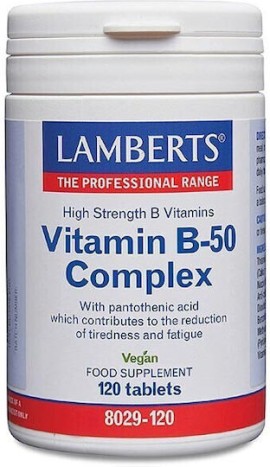 Lamberts Vitamin B-50 Complex Φόρμουλα Συμπλέγματος Βιταμινών Β 120 Ταμπλέτες