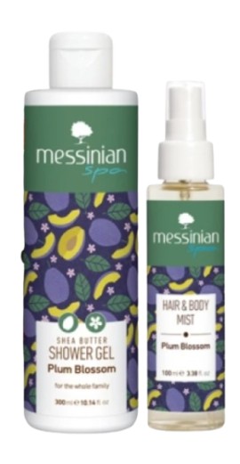 Messinian Spa PROMO Plum Blossom Shower Gel Αφρόλουτρο με Άρωμα Άνθη Δαμασκηνιάς 300ml & Hair & Body Mist Μαλλιών - Σώματος 100ml