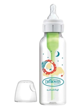 Dr Brown’s Options+ Anti-colic Μπιμπερό Πλαστικό Κατά των Κολικών με Στενό Λαιμό Λιοντάρι 0m+ 250ml