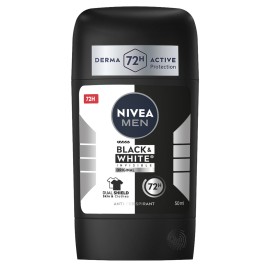 Nivea Men Black & White Invisible Deodorant Stick Ανδρικό Αποσμητικό 72h Προστασίας 50ml