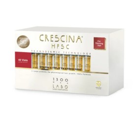 Labo Crescina HFSC Transdermic 100% 1300 Woman Αγωγή Ανάπτυξης και Κατά της Τριχόπτωσης - Προχωρημένο Στάδιο Αραίωσης για Γυναίκες 40 Αμπούλες x 3.5ml