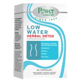Power of Nature Low Water Herbal Detox Μειώνει την Κατακράτηση Υγρών στο Σώμα 30 Κάψουλες
