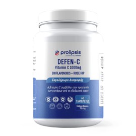 Prolipsis Defen-C – Vitamin C 1000mg + Bioflavonoids + Rose Hips Tablets Προστασία των Κυττάρων από το Οξειδωτικό Stress 60 Ταμπλέτες