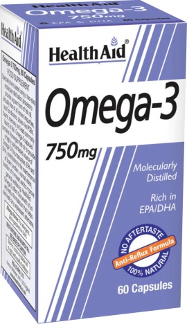 Health Aid Omega 3 750mg Συμπλήρωμα Διατροφής με Ω3 Λιπαρά Οξέα για Υγιές Καρδιακό & Κυκλοφορικό Σύστημα 60 Κάψουλες