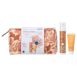 Korres PROMO Red Grape SPF50+ Κόκκινο Σταφύλι Αντηλιακή Κρέμα Προσώπου με Διάφανη Λάμψη 50ml & Black Pine Primus Αντιρυτιδική Κρέμα Ημέρας 20ml & Νεσεσέρ