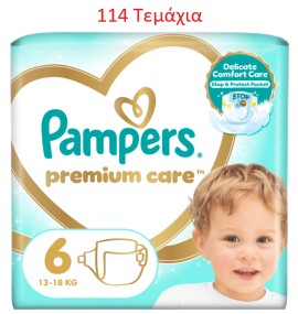 Pampers Premium Care Μέγεθος 6 [13+kg] 114 Πάνες [3 Πακέτα x 38 Πάνες]