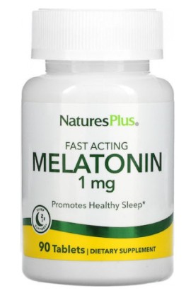 Natures Plus Melatonin 1mg Συμπλήρωμα Μελατονίνης για την Έλευση του Ύπνου 90 ταμπλέτες