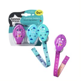 Tommee - Tippee TΤ CΤΝ Soother Holder Κλιπ Πιπίλας για 0m+ σε Διάφορους Χρωματισμούς 2 Τεμάχια