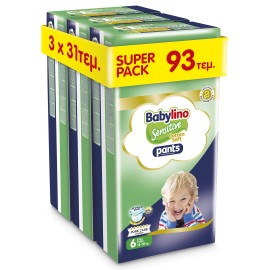 Πάνες Βρακάκι Babylino Pants Cotton Soft Unisex Super Pack No6 Extra Large [13-18kg] 93 Πάνες [3 Πακέτα x 31 Τεμάχια]
