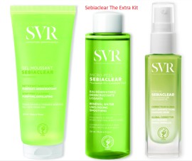 SVR Bundle Sebiaclear Gel Moussant Gel Καθαρισμού Προσώπου 200ml & Micro-Peel Λοσιόν Λείανσης & Καθαρισμού Μικρο-Απολέπισης 150ml &Serum Ορός Προσώπου Κατά των Ατελειών & για Μείωση Ρυτίδων 30ml