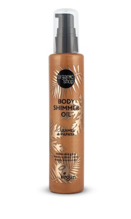 Natura Siberica Organic Shop Body Shimmer Oil Caramel & Papaya Λάδι Σώματος για Λάμψη, Καραμέλα & Παπάγια 100ml
