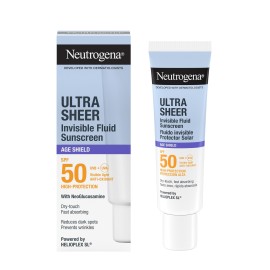 Neutrogena® Ultra Sheer Invisible Fluid Age Shield SPF50 Αντηλιακό Προσώπου Λεπτόρρευστης Υφής για Μείωση των Σκούρων Κηλίδων & Πρόληψη των Ρυτίδων 50ml