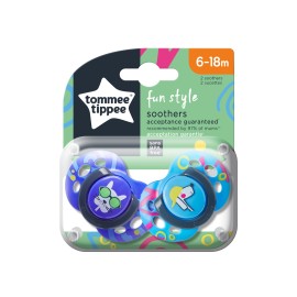 Tommee - Tippee Πιπίλες Σιλικόνης Fun για 6-18m+ Μπλε Σκυλάκια 2 Τεμάχια