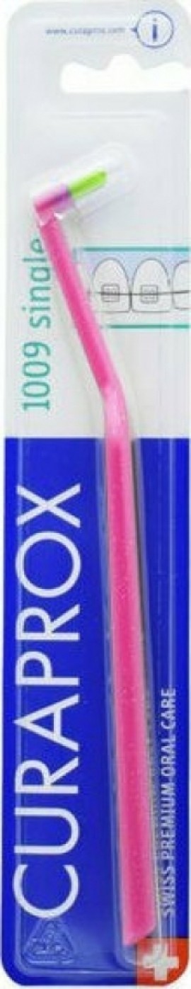 Curaprox CS 1009 Single Οδοντόβουρτσα Μονοθύσανη Ροζ με Λαχανί Ίνες 1 Τεμάχιο