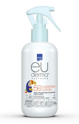 Intermed Euderma Babyderm SPF50 Lotion Λεπτόρρευστο Αντηλιακό Γαλάκτωμα για Πρόσωπο & Σώμα από 6 Μηνών 200ml