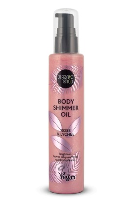 Natura Siberica Organic Shop Body Shimmer Oil Rose & Lychee Λάδι Σώματος για Λάμψη, Τριαντάφυλλο & Λίτσι 100ml