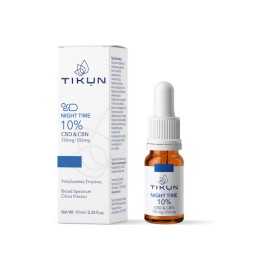 Tikun Night Time 10% Έλαιο Κάνναβης σε Σταγόνες CBD 750mg & CBN 250mg με Γεύση Κίτρο 10ml
