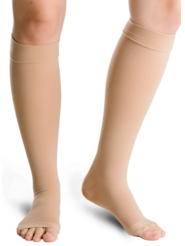 Varisan TOP CCL2 AD (23-32mmHg) Κάλτσες Κάτω Γόνατος Μπεζ Ανοιχτά Δάχτυλα 1 Ζευγάρι